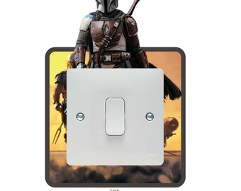 MILLENNIUM FALCON LIGHT SWITCH SURROUND STICKER DECAL KIDS BOYS GIRLS BEDROOM