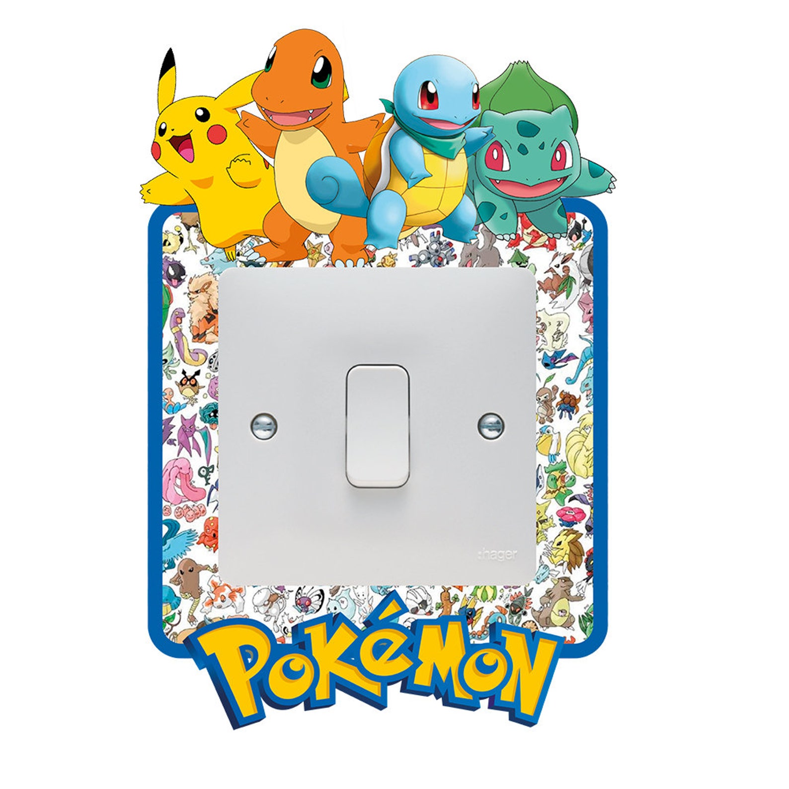 Pokémon Light Switch Surround Sticker Decal Kids Boys Girls Etsy UK