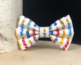 Birthday Candles Dog Bow Tie | Dog Bow Tie | Dog Bowtie | Dog Collar Bow | Birthday Dog Bow | Dog Bowties | Pet Bow Tie | Dog Bandana