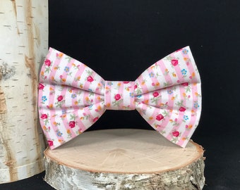 Striped Floral Bow Tie | Cat Bow Tie | Dog Bowties | Floral Dog Bow Tie | Dog Bow Tie | Dog Collar Bow Tie | Dog Bandana | Pet Bow Tie | Bow