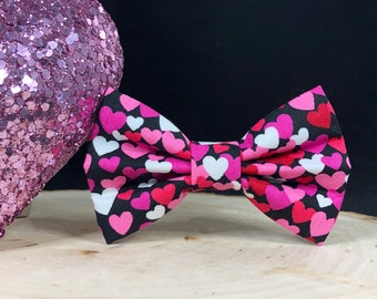 Ombré Hearts Dog Bow Tie | Cat Bow Tie | Dog Bowtie | Valentine Day Bow | Dog Bow Tie |  Dog Collar Bow | Pet Bow Tie | Dog Bandana