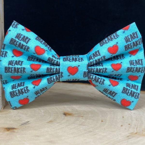 Heart Breaker Dog Bow Ties | Cat Bow Tie | Dog Bowtie | Valentine Dog Bow Tie | Dog Collar Bow | Dog Bandana