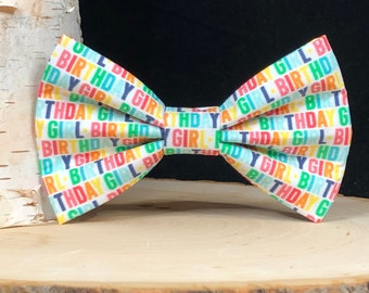 Birthday Girl Dog Bow Tie | Dog Bow Tie | Dog Bowtie | Dog Collar Bow | Birthday Dog Bow | Dog Bowties | Pet Bow Tie | Dog Bandana