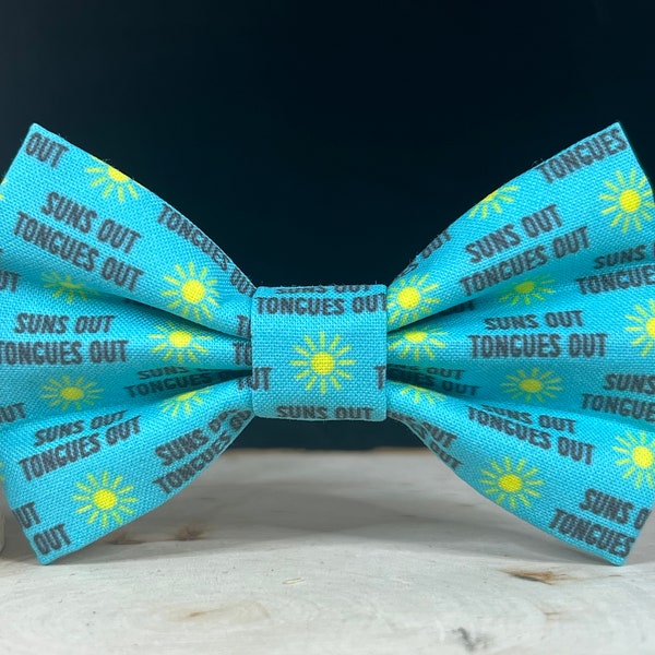 Suns Out Tongues Out Dog Bow Tie | Dog Bow Tie | Dog Bowtie | Dog Collar Bow Tie | Summer Dog Bow | Dog Bowties | Pet Bow Tie | Dog Bandana