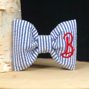 Seersucker Dog Bow Ties |  Cat Bow Tie | Dog Bowtie | Dog Bow tie | Dog Collar Bow Tie | Dog Bandana | Bow Tie | Dog Bowties | Pet Bowtie