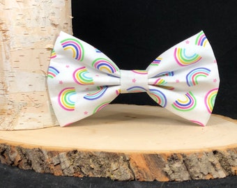 Rainbows Dog Bow Ties | Cat Bow Tie | Dog Bowtie | Dog Bow Tie | Dog Collar Bow | Pet Bow Tie | Dog Bandana | Bow Tie