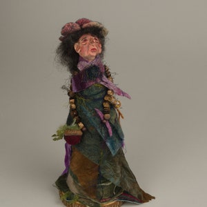 Forest Witch Art Doll Handmade Spooky Doll Fantasy Doll Whimsical Doll Collectible OOAK Doll polymer clay doll Forest Spirit Halloween