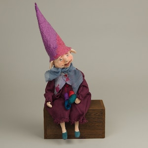 Elf Art Doll Bookshelf Elf Handmade Fine Art Doll Fantasy Doll Whimsical Doll Polymer clay Doll Collectible Doll OOAK doll Interior Doll