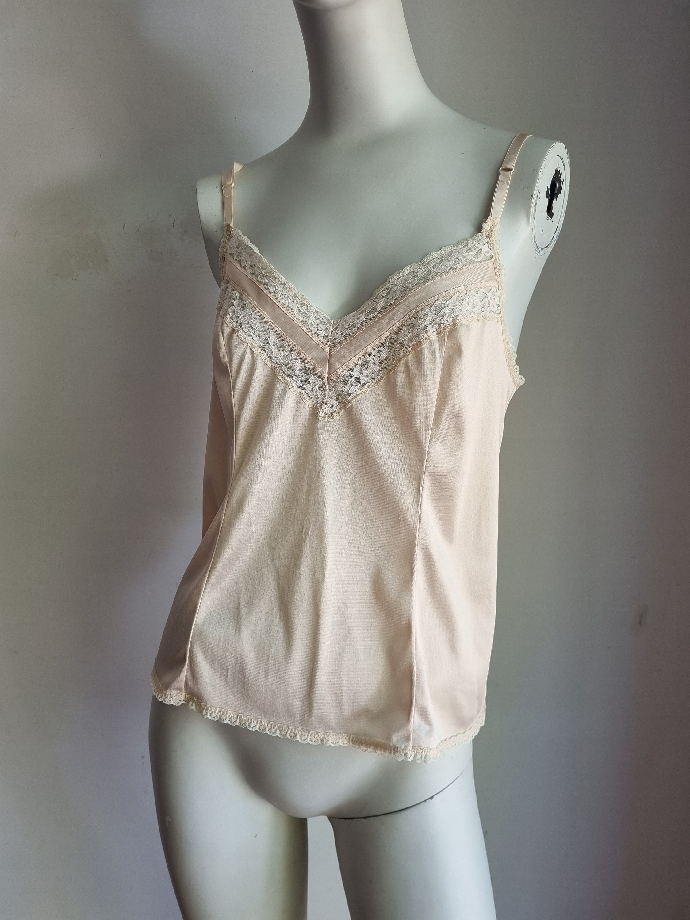 lace camisole AUBADE buff cream lacy tank top shell XS – Retro Trend Vintage