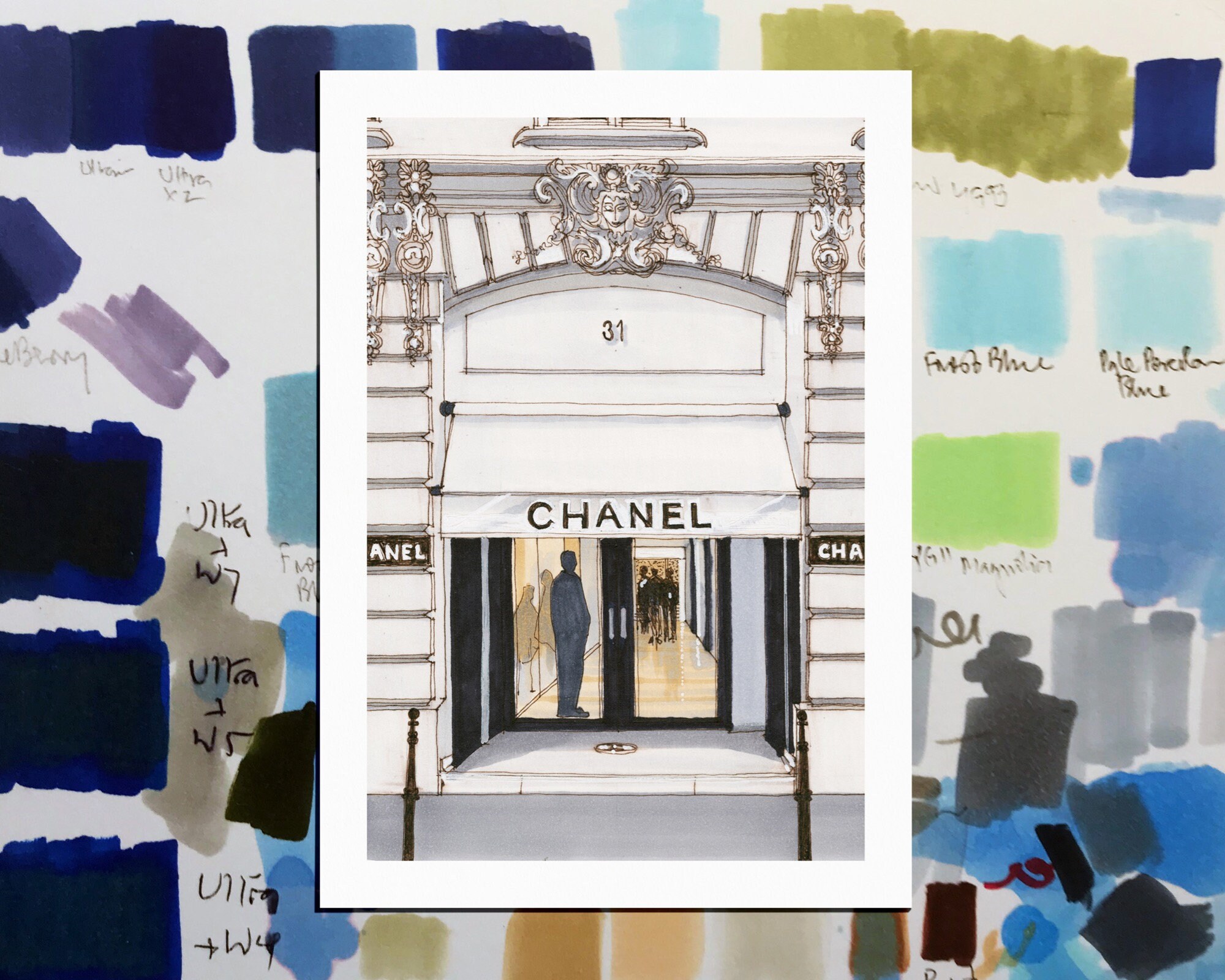 Paris Digital Print: Chanel Storefront Paris Premium Fine 