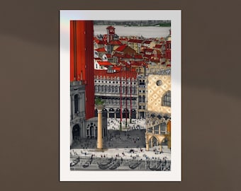 Venice Print: Piazza San Marco from the Lagoon - Fine Art Print on premium paper