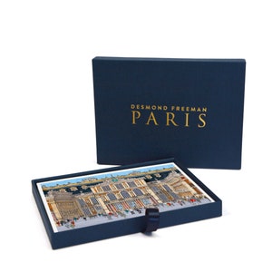 The Paris Suite - Coffret de cartes postales fini à main avec 20 cartes d'artiste soigneusement imprimées