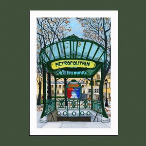Abbesses Metro Station, Paris France - Art Print | Giclee | Various Sizes | Home Decor | Paris Wall Art | Art Nouveau | Subway | Travel