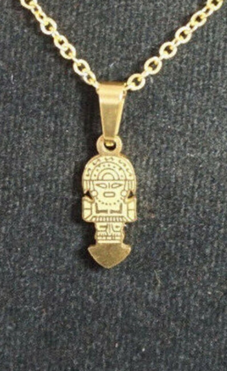 Peruvian Tumi necklace 18 k gold plated steel Etsy