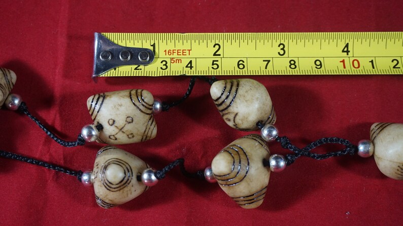 carved in stone Shaman/'s necklace chumpi and offering of hand