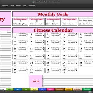 Pianificatore di fitness - Modello Excel - PDF stampabile