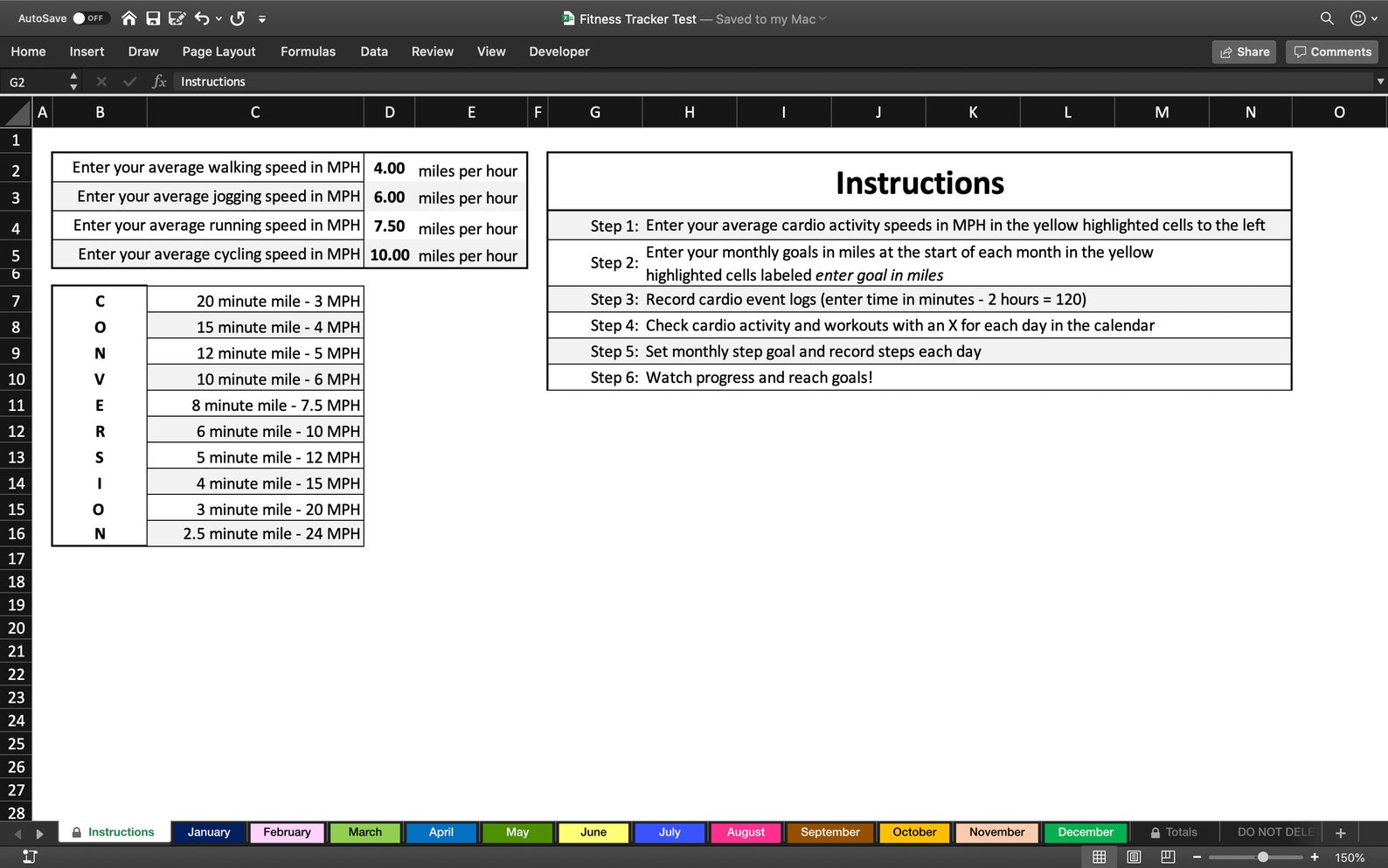 Fitness Planner - Excel Template - Printable PDF - Etsy