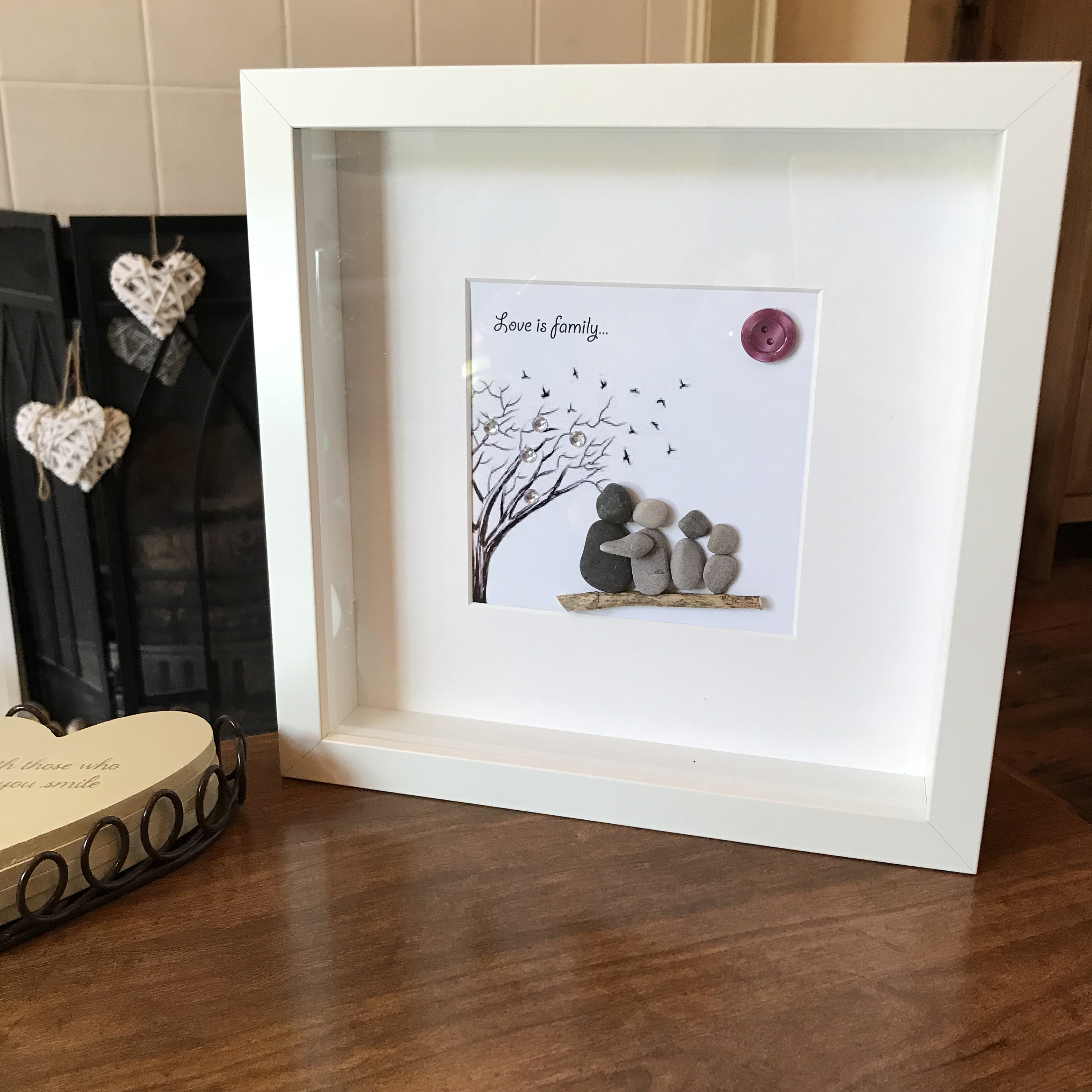 Personalised Pebble Art With 2 Adults and 2 Children Pebble Etsy UK