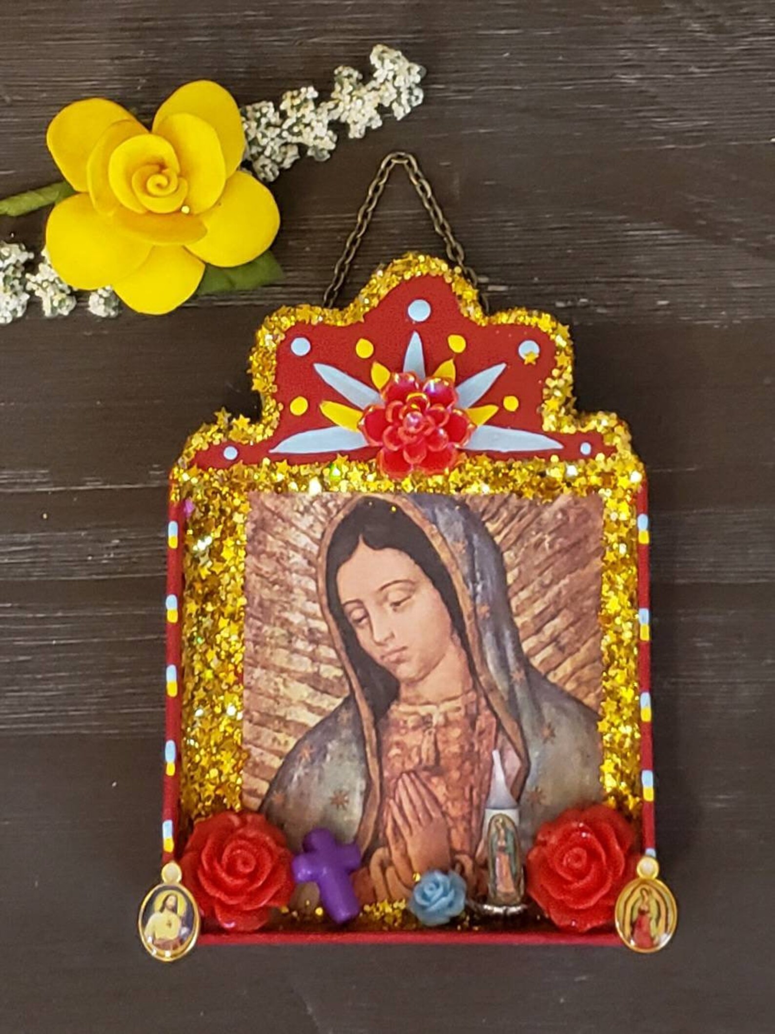 Guadalupe Nicho Shrine Dia De Los Muertos Retablo Catholic - Etsy