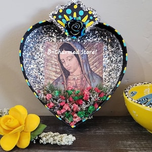 Guadalupe Nicho Shrine Dia De Los Muertos Retablo Day of The Dead Folk Art Altar Retablo. Wall Decor Shrine or Ornament. READY TO SHIP!