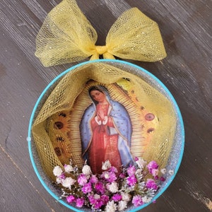 Guadalupe Nicho Shrine Dia De Los Muertos Day of The Dead Folk Art Altar. Wall Decor Shrine or Tree Ornament. READY TO SHIP!