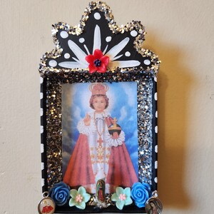 Santo De Nino Shrine Retablo Prayer Healing Altar Meditation Our Lady of Guadalupe Home Candle Display. READY TO SHIP!