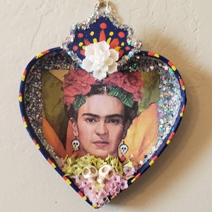 Frida Nicho Shrine Dia De Los Muertos Altar Day of The Dead Nicho Folk Art Shrine. Wall Decor Shrine or Tree Ornament. READY TO SHIP!
