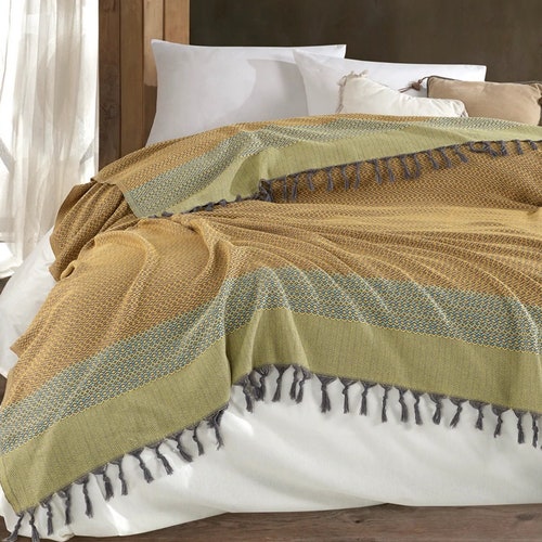 Cotton Woven Bedspread King Size 220x240cm 86x94 - Etsy