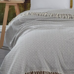 DIAMOND | Natural Cotton Woven Bedspread & Quilt, Woven Throw Blanket ...