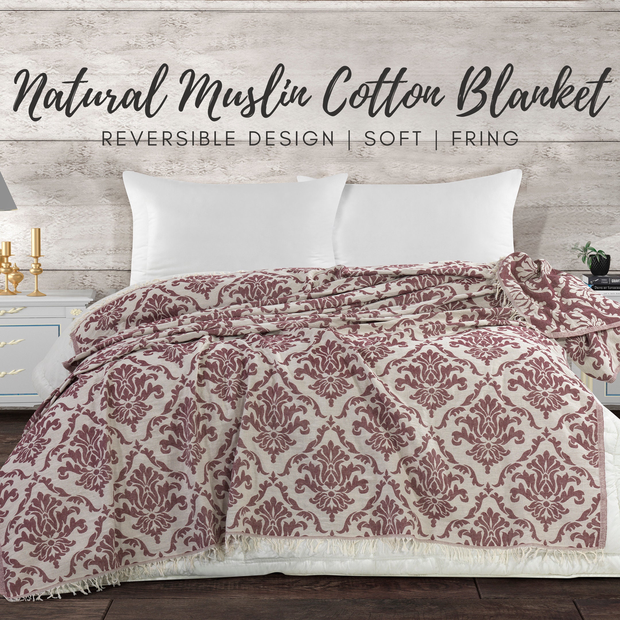 美品】TWIN BLANKET / DAMASK したし