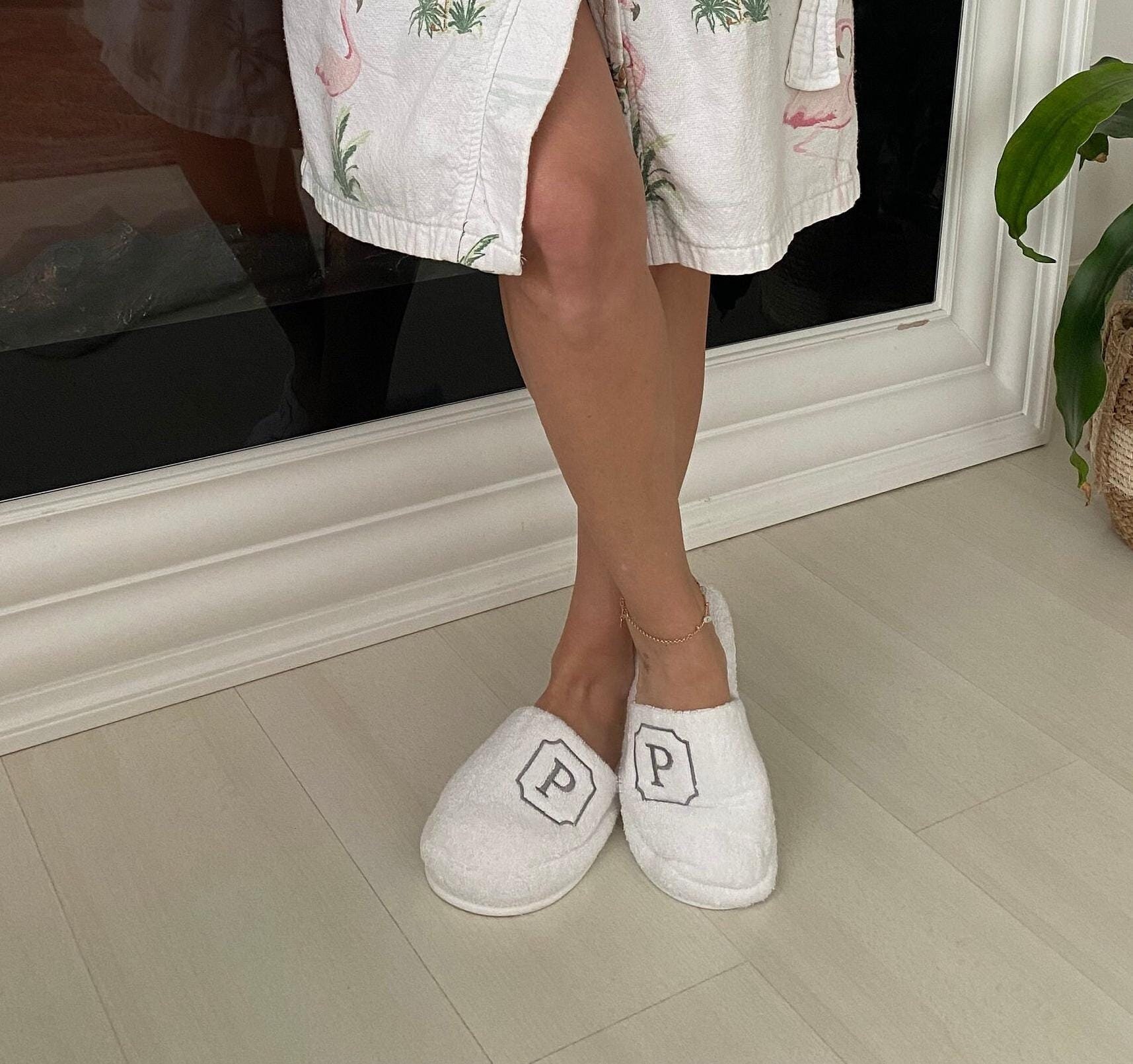 Custom Terry Cloth Slippers | Perfect for Home, Guests or Special Occasions | Embroidered Christmas Slippers.