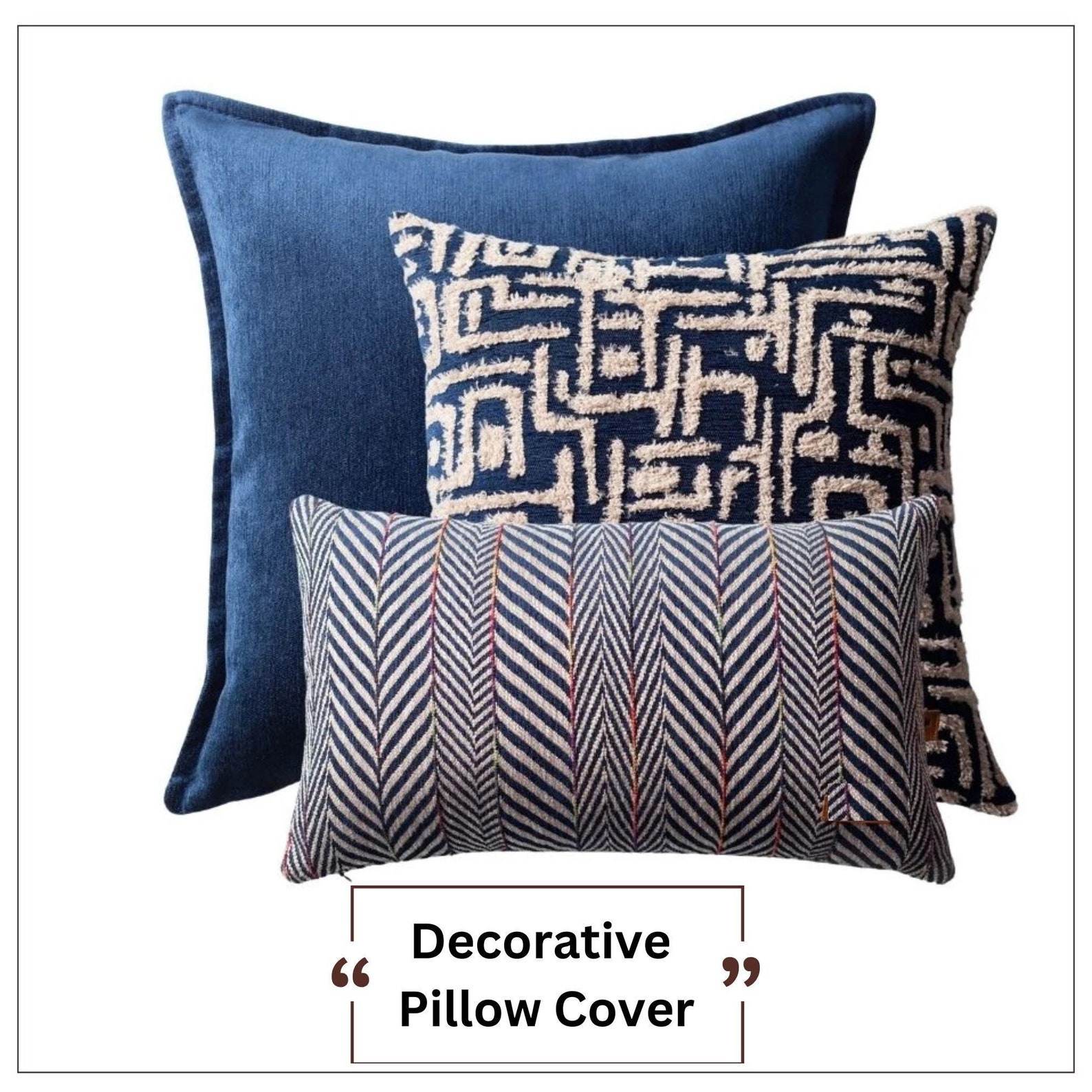 Eliza & Sense | Decorative Pillow Cover Set, Gray Blue Green Pillow