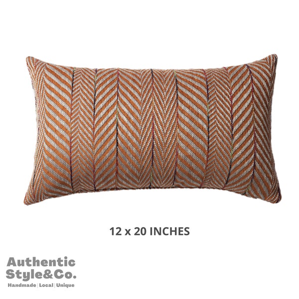 Orange Stripe Pillow Etsy