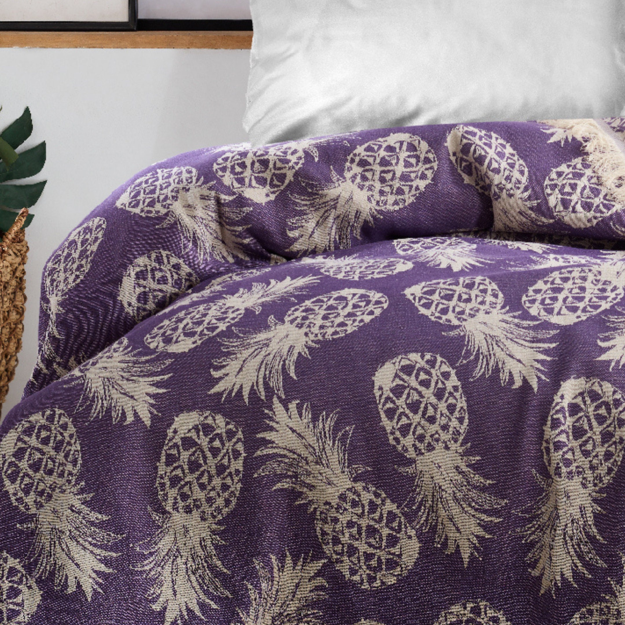 PINEAPPLE Organic Cotton Woven Blankets & Throws for Queen Etsy