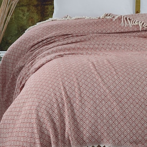 DIAMOND | Natural Cotton Woven Bedspread & Quilt, Woven Throw Blanket ...