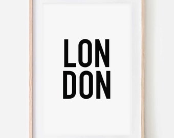 London | London Wall Art | Uk Print | Travel Poster | Home Decor | Home Print | Typography | Bedroom Print | Wall Art | Poster | Gift