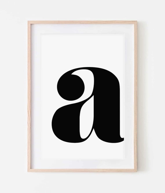 Initial Letter | Initial | Bold Print | Monochrome | Minimalist Print | Typography | Black & White Print | Living Room | Wall Art | Poster