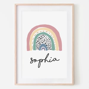 Rainbow | Personalised | Name Print | Scandi | Neutral | Childs Print | Nursery Decor | Playroom | Kids Bedroom | Boys Room | Girls Room