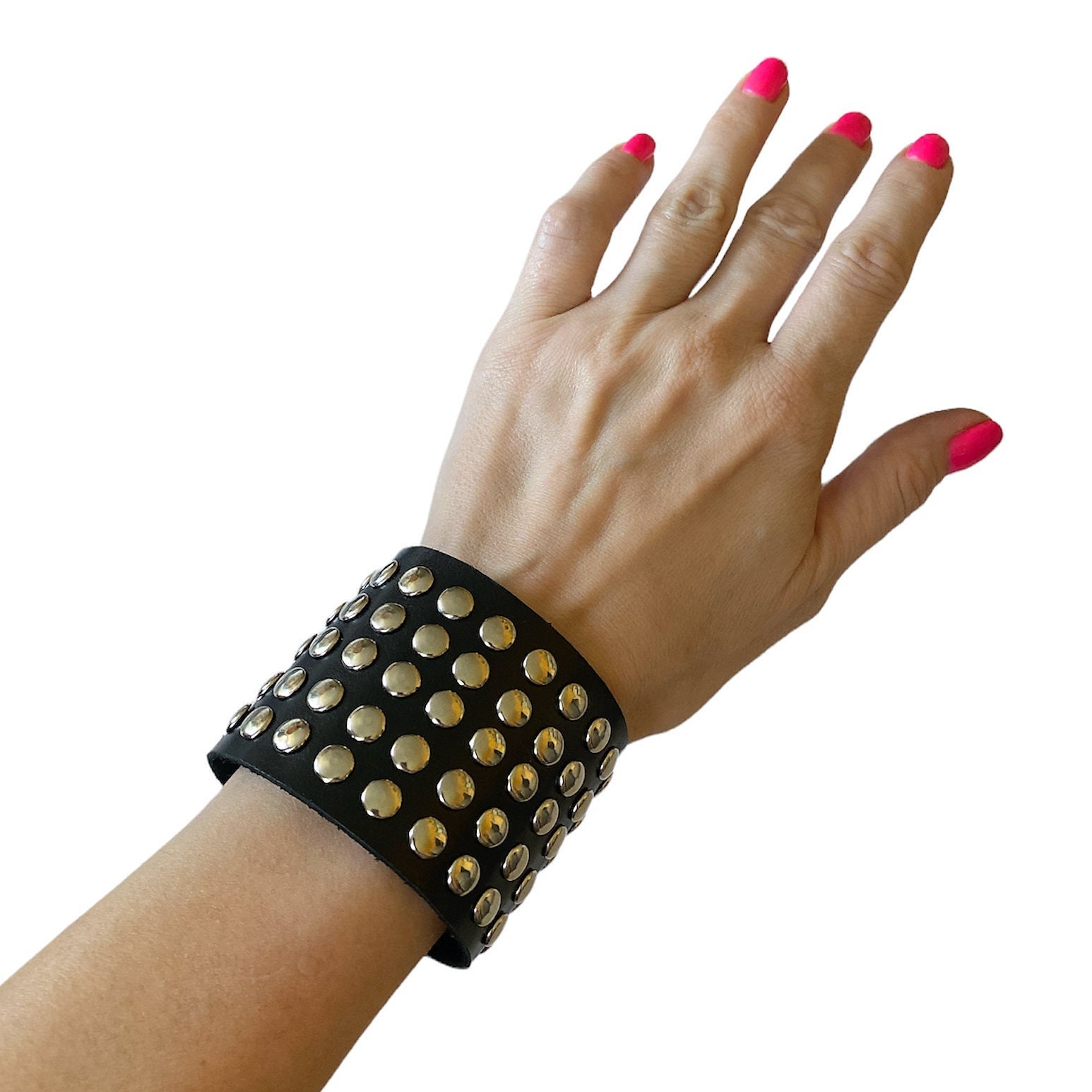 Leather studded cuff best sale bracelet