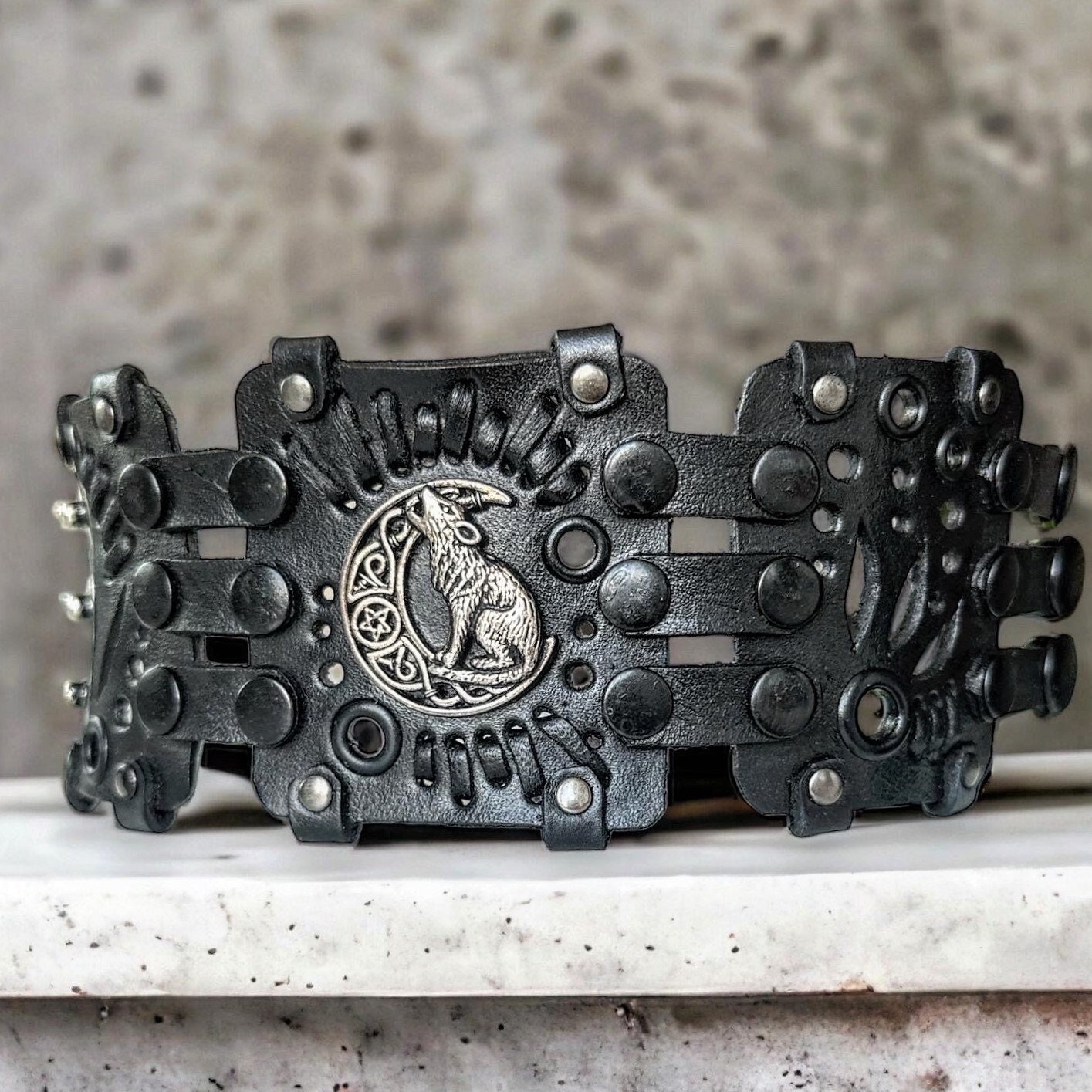 Lone Wolf Bracelet Goth Grunge Accessories