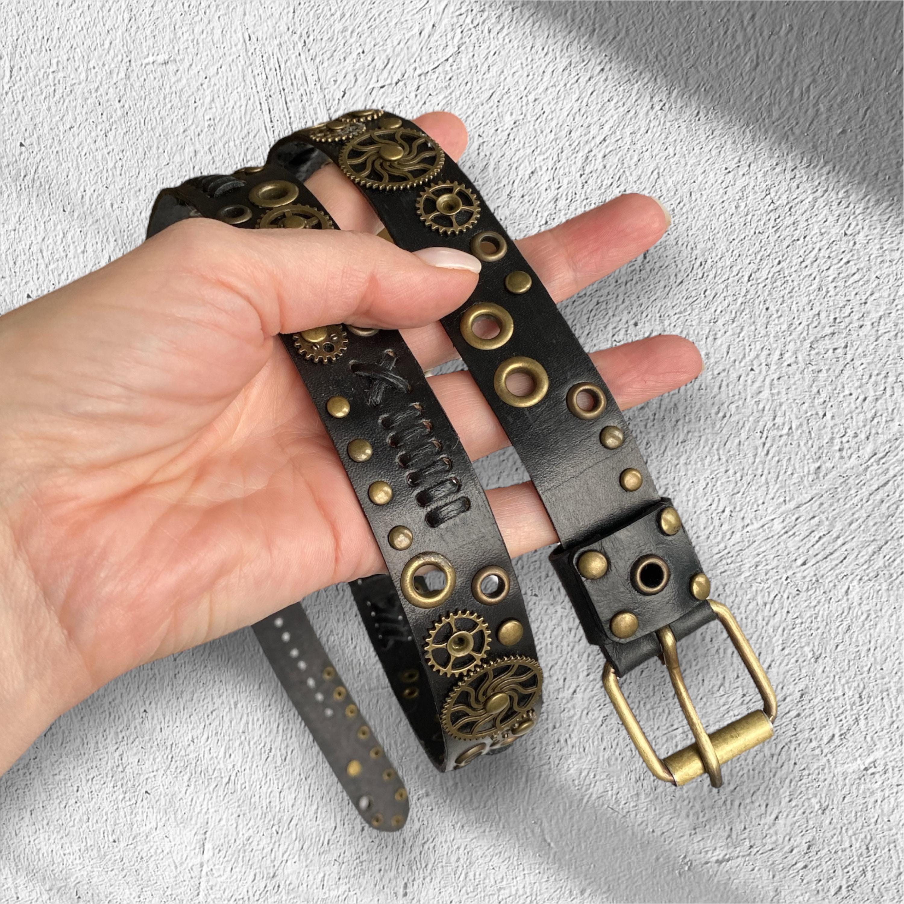 HTC SOLID BRASS 「BLACK TRASH」studs belt HTC SOLID BRASS 「BLACK