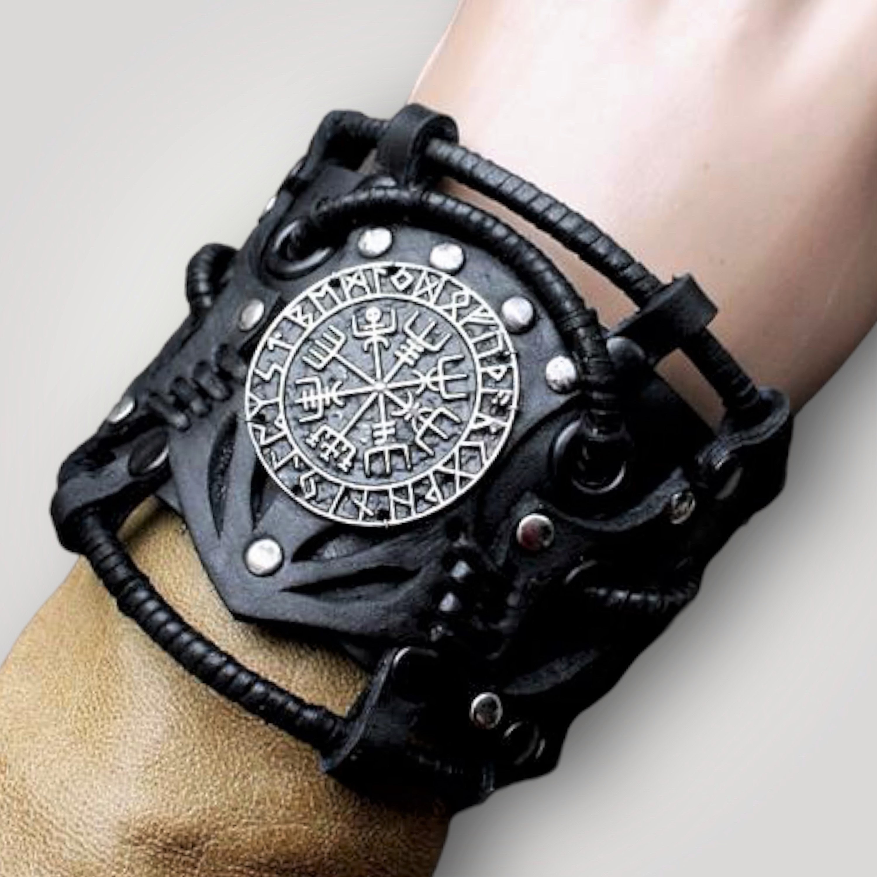 Bracciale Vichingo Norvegese Da Uomo Valknut, Braccialetto Con - Foto 7