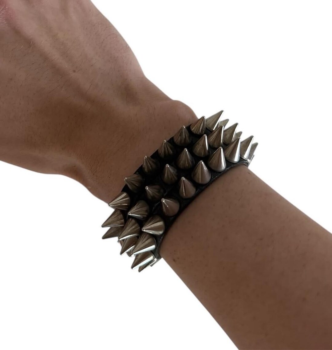 国内で当店のみ ILLUSORY - Braided Spiked Leather Bracelet ILLUSORY Braided Spiked Leather Bracelet