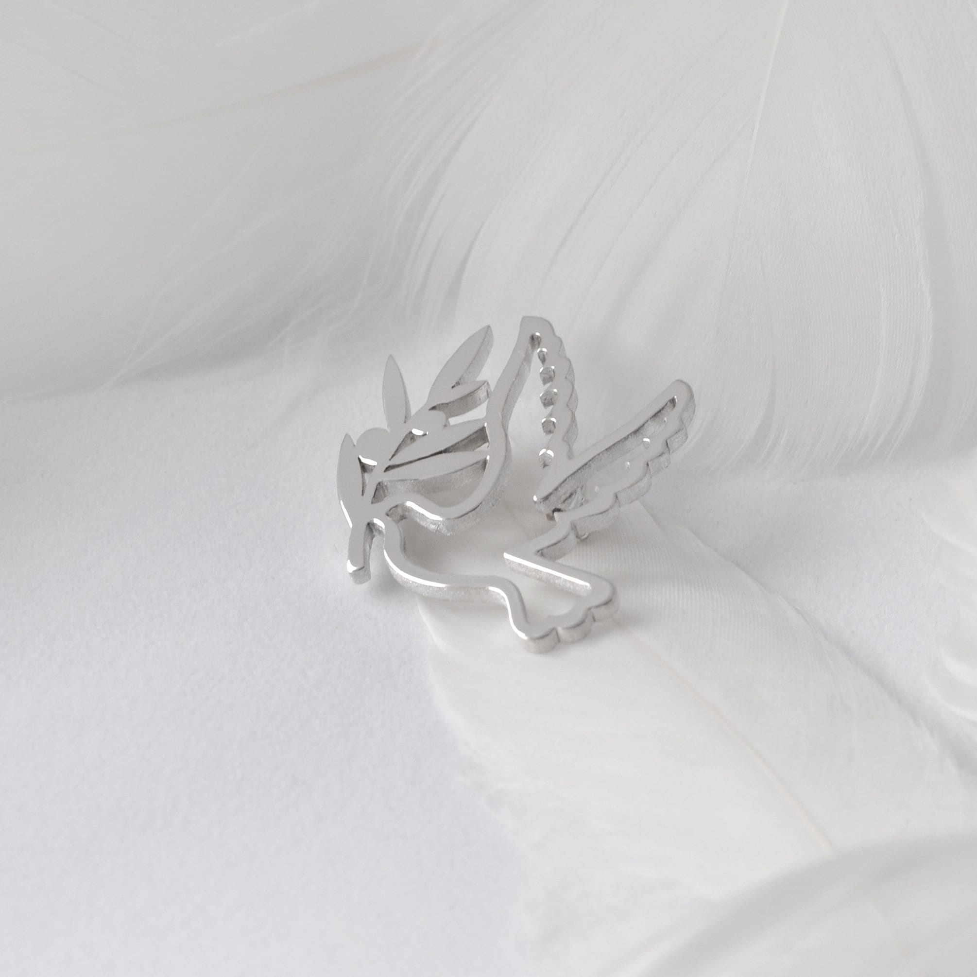 Sterlng Slver Dove Outlne Charm 925 Sterlng Slver Brd Peace