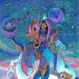 Dark Cosmic Jhin Fanart with Copic Markers