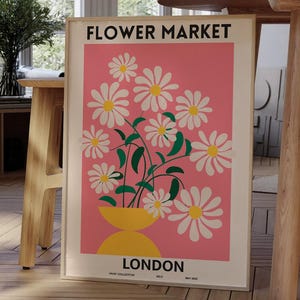 London Flower Market Poster: Matisse Style Floral Wall Art (Digital Download)
