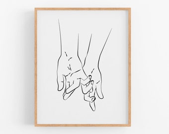 Abstract Couple Line Art Print, Romantic Anniversary Gift (Digital Download)