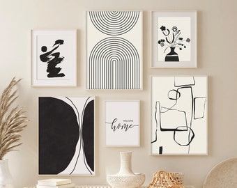 Gallery Wall Set, Modern Abstract Print Set Of 6, Printable Wall Set, Minimalist Abstract Art Prints, Modern gallery wall