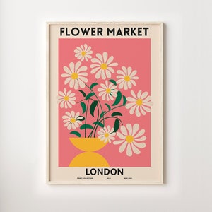 Flower Market Poster, Flower Market Prints, Digital Download, London Flower Market, Printable Poster, Florist Gift, Matisse Flower