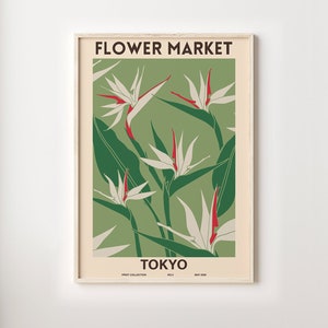 Flower Market Poster Tokyo, Flower Market Poster, Flower Print, Florist Gift, Wall Art, Flower Wall, Flower Shop Sign